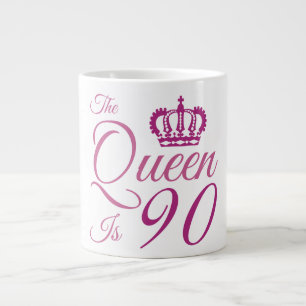 Caneca De Café Grande 90 Birthday Queen