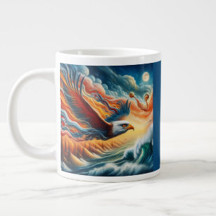 Caneca De Café Grande A Águia Majestosa Voa Como Uma Arte Fantástica Da