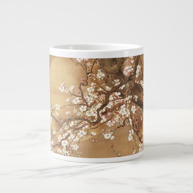 Caneca De Café Grande A ameixa japonesa floresce à lua (Frente)