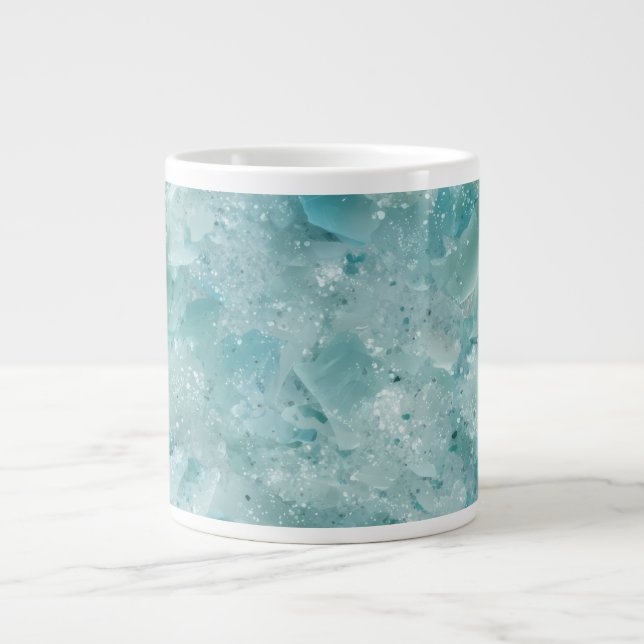 Caneca De Café Grande A beleza do oceano. Aqua Crystal.  (Frente)