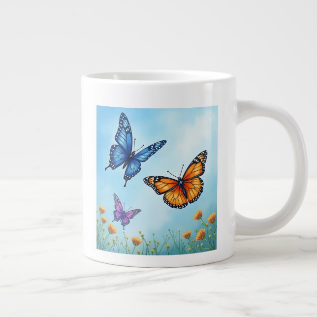 Caneca De Café Grande A borboleta Mugs (Direita)