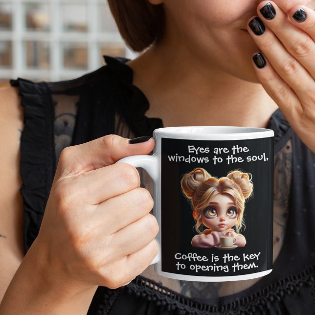 Caneca De Café Grande A chave é o café (Criador carregado)