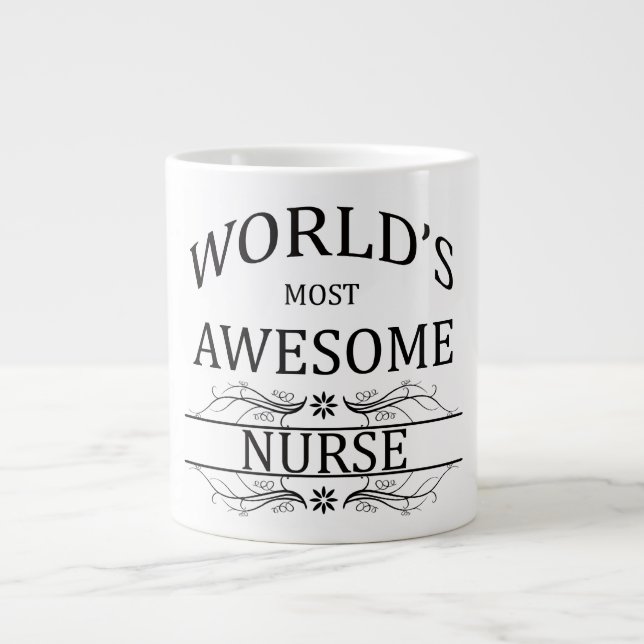 Caneca De Café Grande A Enfermeira Mais Incrível do Mundo (Frente)
