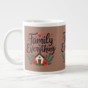 Caneca De Café Grande A família é tudo que Cottagecore