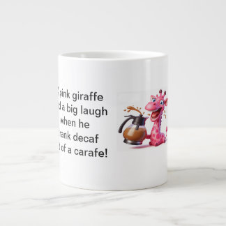 Caneca De Café Grande A girafa rosa