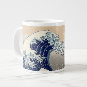 Caneca De Café Grande A Grande Onda de Kanagawa Hokusai