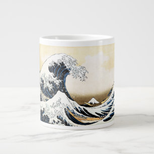 Caneca De Café Grande A Grande Onda de Kanagawa Hokusai, arte japonês
