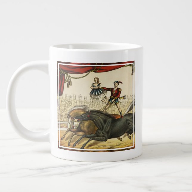 Caneca De Café Grande A Lei De Dois Cavalos, Circo, Circo, Circa 1874. (Esquerda)
