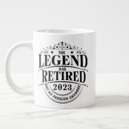Caneca De Café Grande A Lenda Aposentou-Se 2023 E Não A Minha Reforma Pr