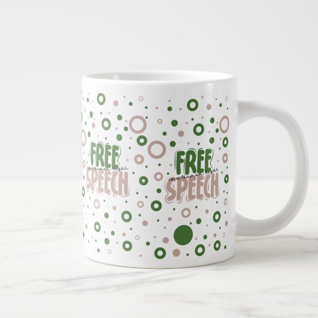 Caneca De Café Grande A Liberdade de Expressão é um Direito Humano (Direita)