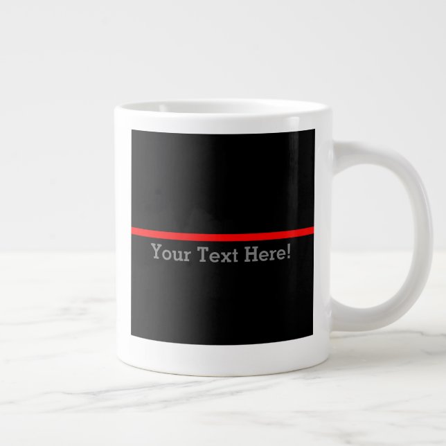 Caneca De Café Grande A linha vermelha fina simbólica do seu texto em pr (Direita)