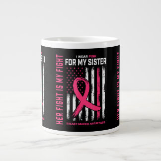 Caneca De Café Grande A Luta Dela é Minha Luta Eu Uso Rosa Irmã Sinal de