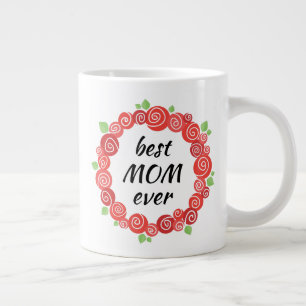 Caneca De Café Grande A melhor mãe do rosa vermelha dia de as mães can