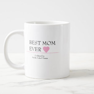 Caneca De Café Grande A Melhor Mãe Já Cama De Coração Rosa Confirmada Po
