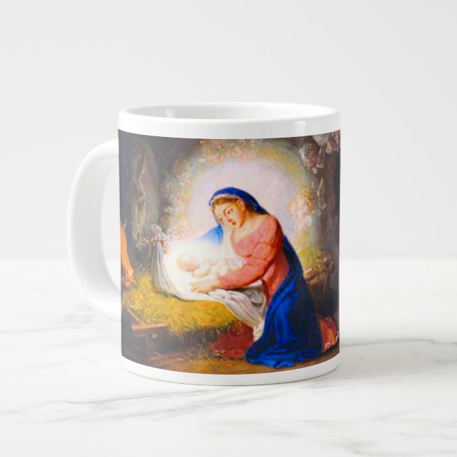 Caneca De Café Grande A Natividade do Cristo (Frente Esquerda)