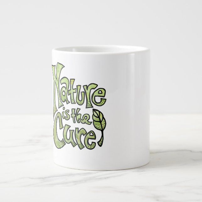 Caneca De Café Grande A Natureza é a Cura (Frente)