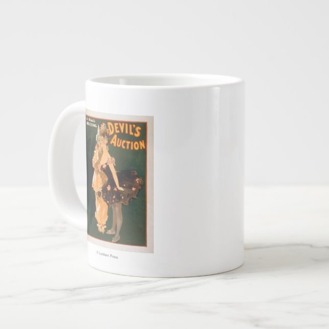 Caneca De Café Grande A peça de leilão do diabo eterno de Yale (Frente Esquerda)