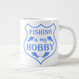 Caneca De Café Grande A pesca é a minha citação do escudo hobby na crist
