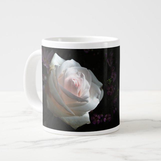 Caneca De Café Grande A Rosa Branca - (Frente Esquerda)