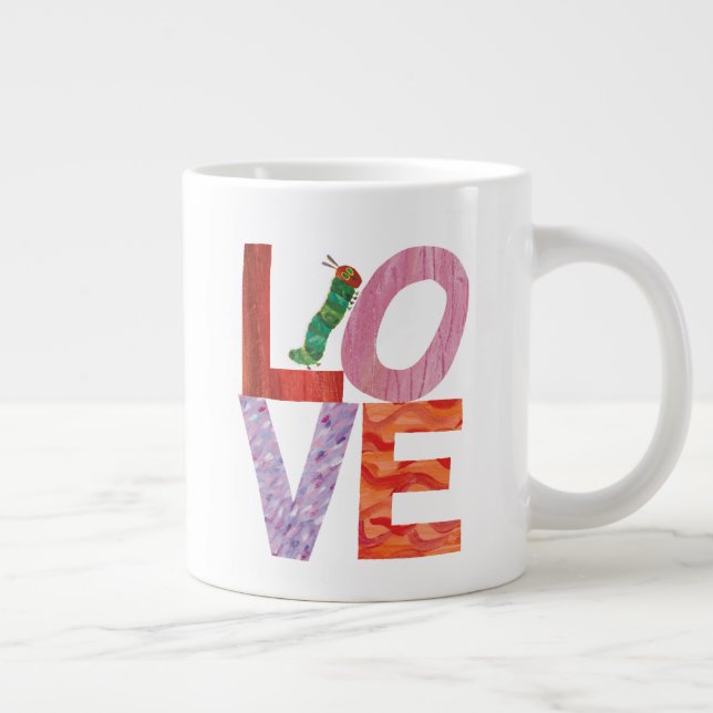 Caneca De Café Grande A Tendência Muito Faminta da Lagarta | AMOR (Direita)