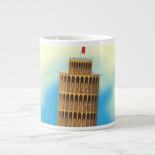 Caneca De Café Grande A Torre Inclinada de Pisa (Frente)