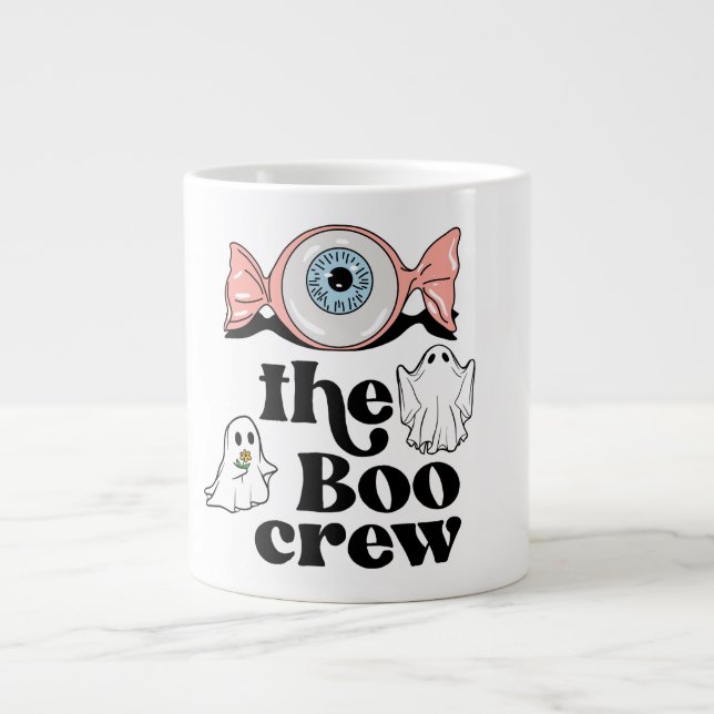Caneca De Café Grande A Tripulação do Boo | Esquadrão Spooktacular de Ha (Frente)