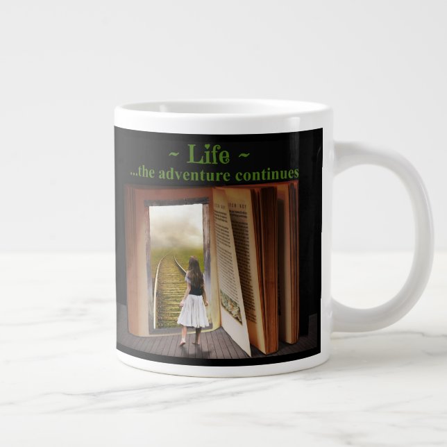 Caneca De Café Grande A vida, a aventura continua (Direita)
