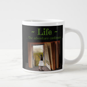 Caneca De Café Grande A vida, a aventura continua
