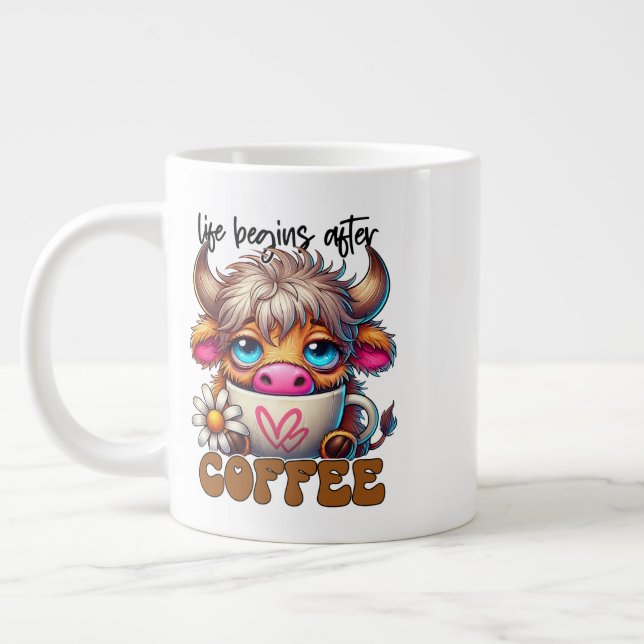 Caneca De Café Grande A Vida Começa Depois do Café  (Esquerda)