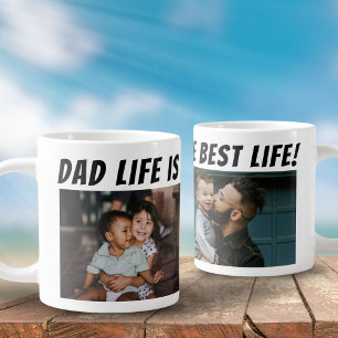Caneca De Café Grande A Vida de Pai é a Melhor Vida 2 Fotos Pai