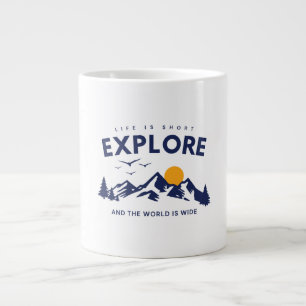 Caneca De Café Grande A Vida é Curta e o Mundo é Largo Citar