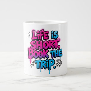 Caneca De Café Grande A Vida é Curta Reserve a Viagem Citação Motivacion