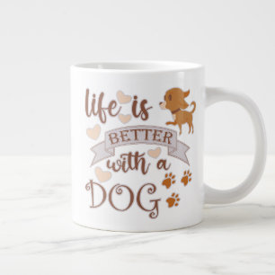 Caneca De Café Grande A vida é melhor com uma citação engraçada