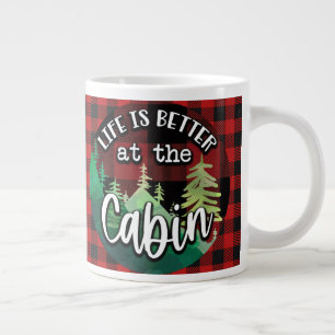 Caneca De Café Grande A Vida É Melhor Na Cabana