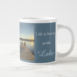 Caneca De Café Grande A Vida é Melhor no Lago Relaxando à Beira do Lago
