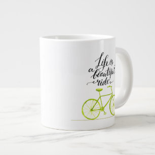 Caneca De Café Grande A Vida É Um Belo Verde limão