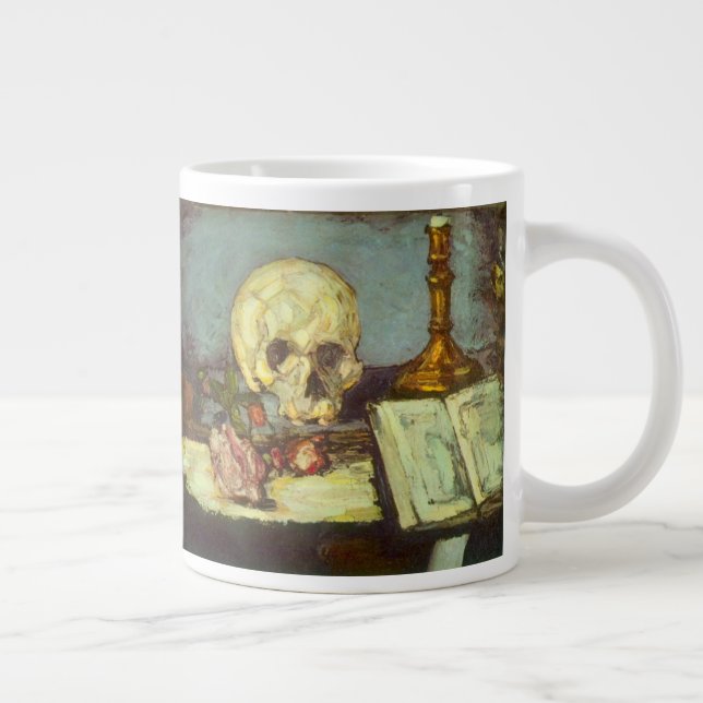Caneca De Café Grande A Vida Estática Com Caveira, Vela, Livro De Paul C (Direita)