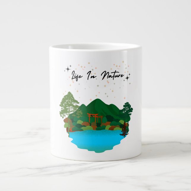 Caneca De Café Grande A vida na natureza (Frente)