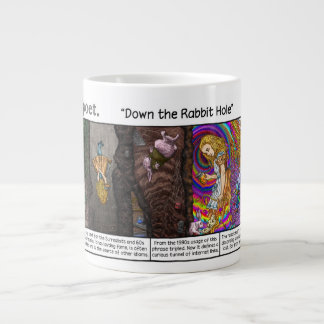 Caneca De Café Grande Abaixo do buraco do coelho Grande Mug de Café