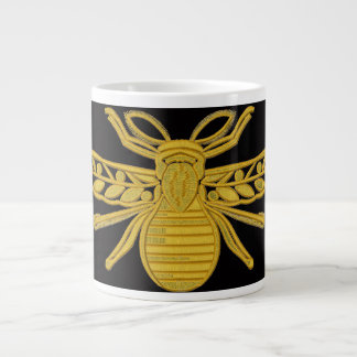 Caneca De Café Grande Abeja dourada real imitação de bordado