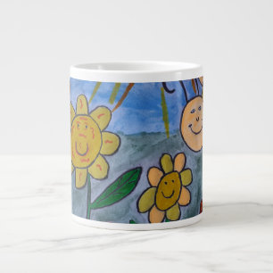 Caneca De Café Grande Abelhas e Flores de Mel Grande