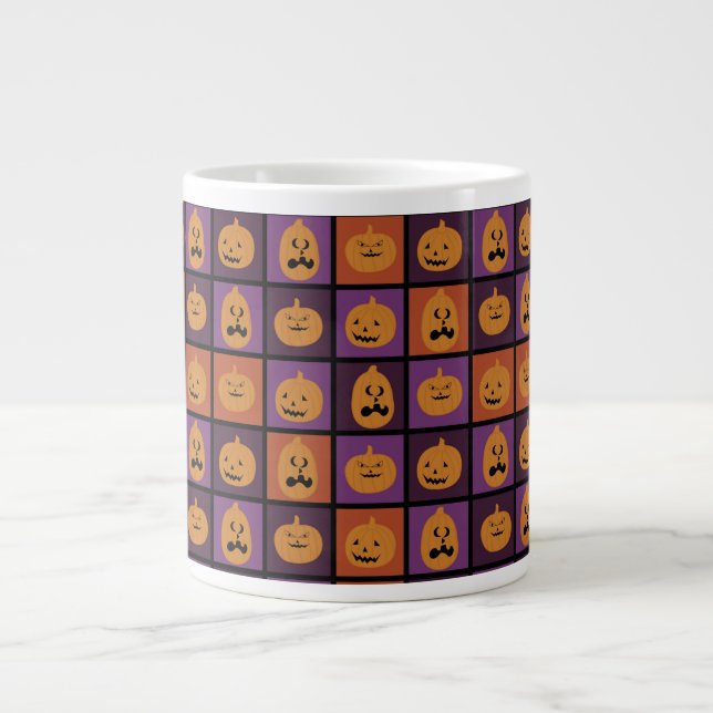 Caneca De Café Grande Abóboras de Halloween (Frente)