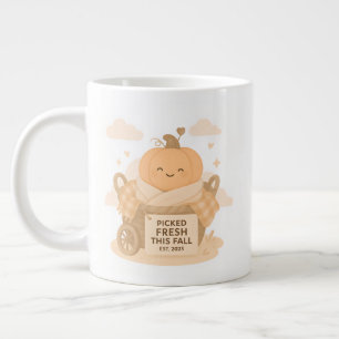 Caneca De Café Grande Abobrinha de Outono Fresca Escolhida Cuteness Kawa
