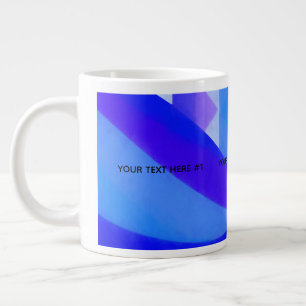 Caneca De Café Grande Abstração Geométrica da Onda Azul