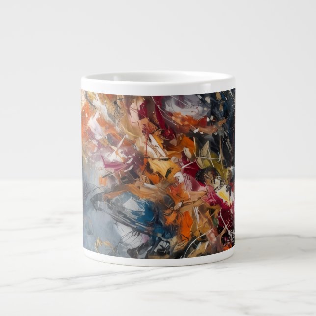 Caneca De Café Grande Abstrato  (Frente)