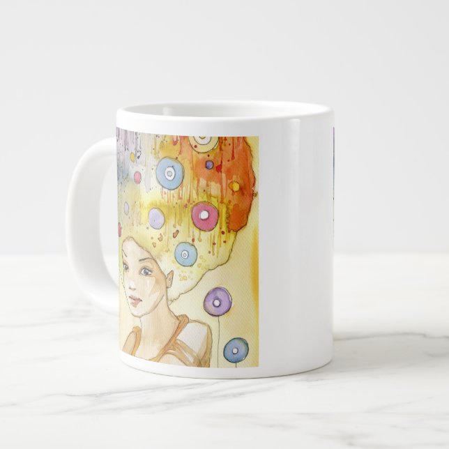 Caneca De Café Grande Abstrato (Frente Esquerda)