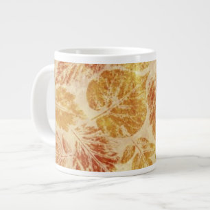 Caneca De Café Grande Abstrato, aquarela, folhas