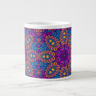 CANECA DE CAFÉ GRANDE ABSTRATO BOHO FESTIVE MANDALA MUG