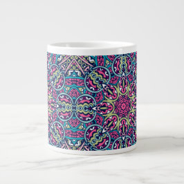 CANECA DE CAFÉ GRANDE ABSTRATO BOHO FESTIVE MANDALA MUG