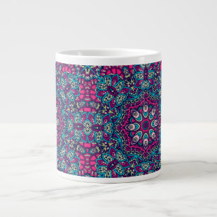 CANECA DE CAFÉ GRANDE ABSTRATO BOHO FESTIVE MANDALA PATTERN MUG